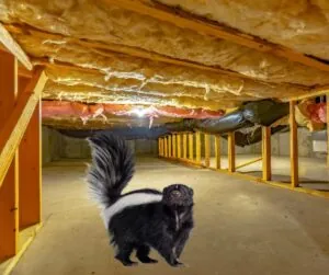 skunk inside crawl space